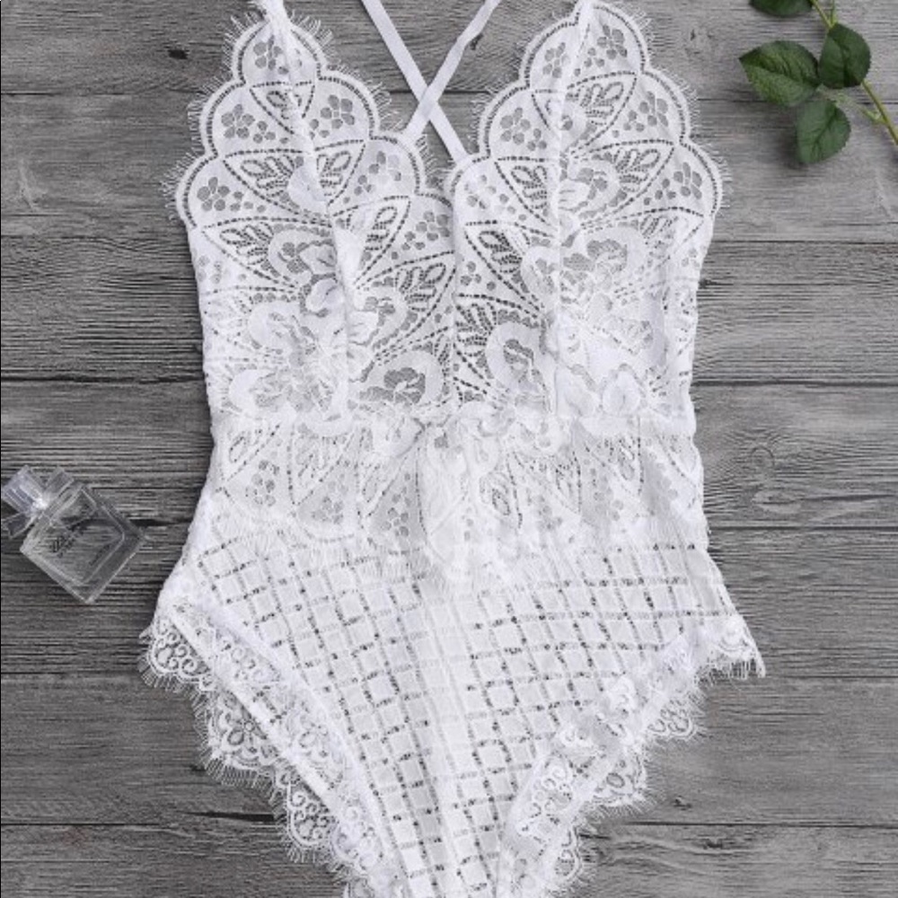 White Lace Bodysuit